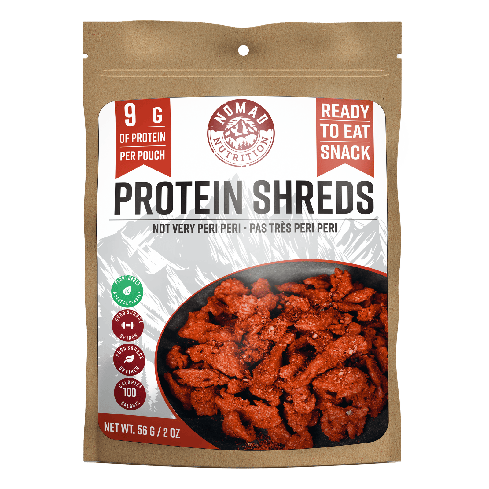 Nomad Nutrition Food Protein Shreds - Not Very Peri Peri plant-based_gluten-free-vegan_dehydrated