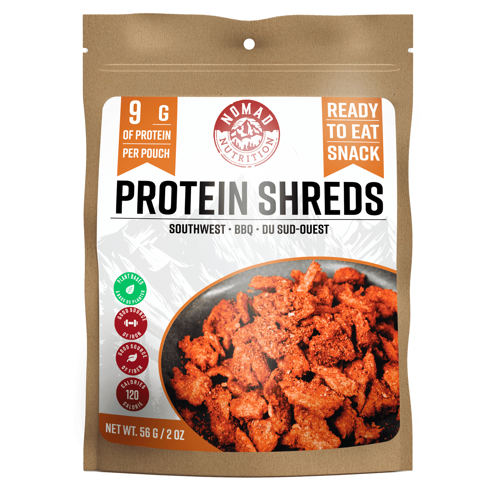 Nomad Nutrition Food Protein Shreds - Southwest BBQ plant-based_gluten-free-vegan_dehydrated