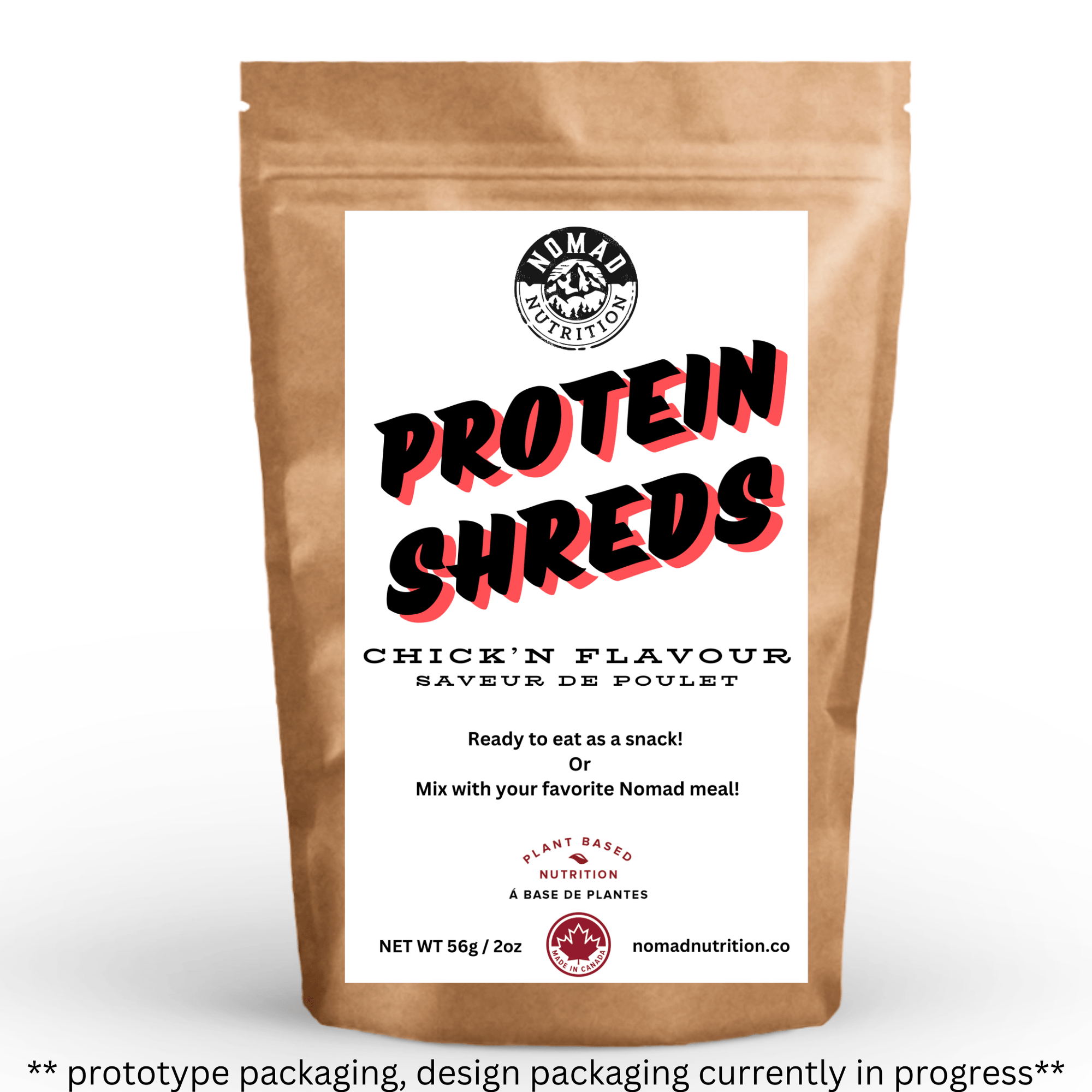 Nomad Nutrition Food Protein Shreds plant-based_gluten-free-vegan_dehydrated